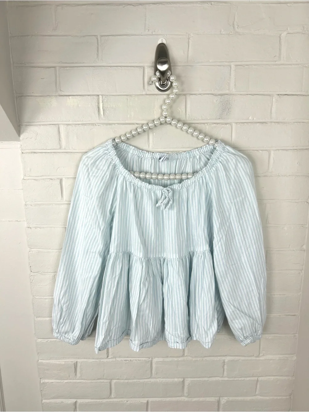 Old Navy Girls Striped Casual Peasant Top Size XL 14/16